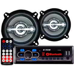 Aparelho Som Carro Mp3 Com Bluetooth Radio Fm Usb + Alto Falante Leson 5 Polegadas Leson