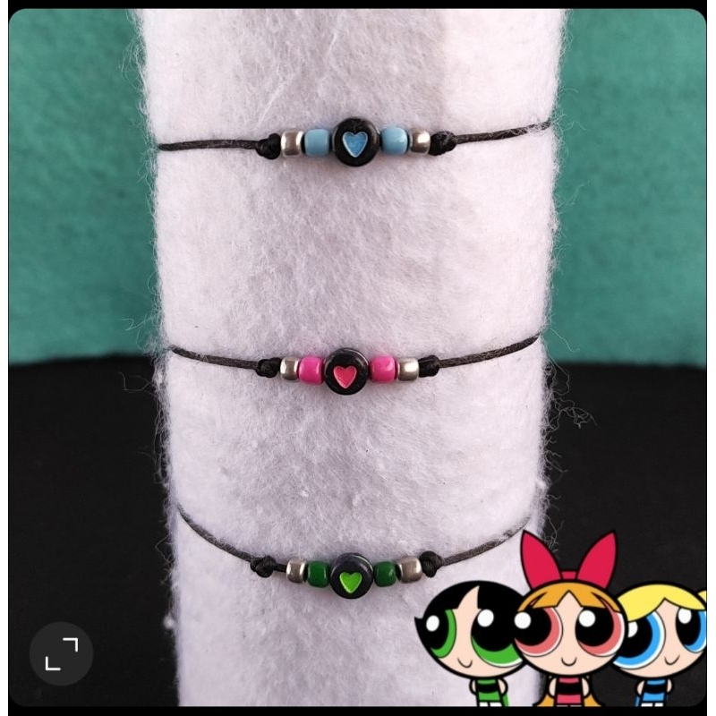 Trio de Pulseiras de Macramê da Amizade Meninas Superpoderosas