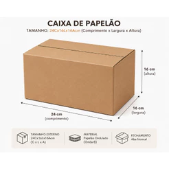 Kits caixa de papelão C24xL16xA16cm resistente maleta e-commerce (com escrita dentro)