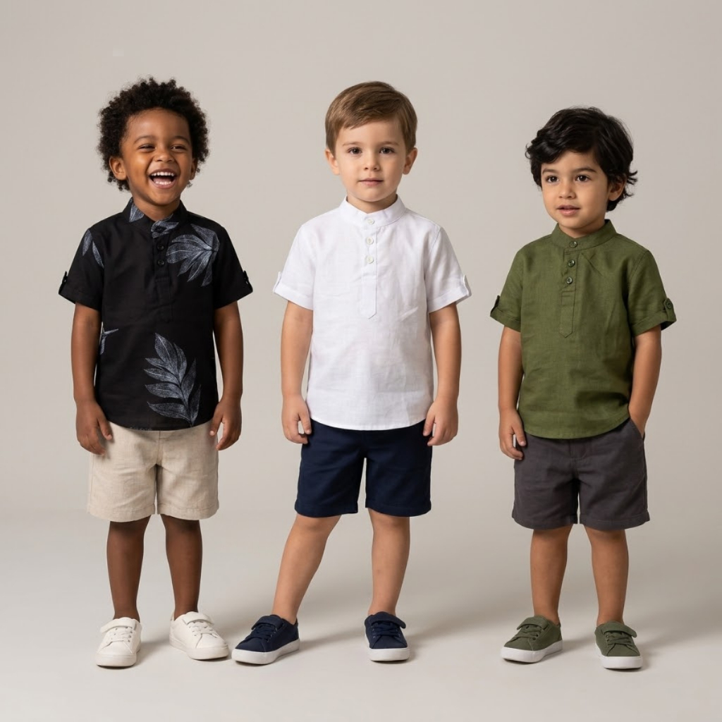 Camisa Bata Manga Curta Menino Gola Padre Look Social Festa Formatura Batizado Passeio Infantil