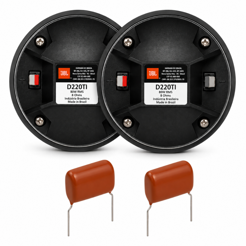 Kit 2 Drivers JBL Selenium D220Ti + 2 Capacitores Permak 2,2uF 250V