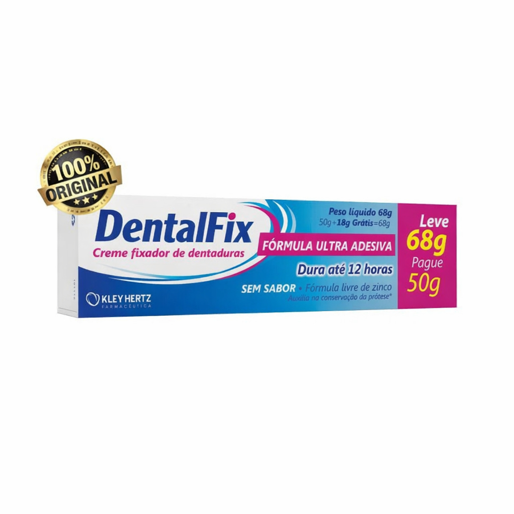 Creme Fixador DentalFix Sem Sabor 68g | Fixa Dentadura próteses dentarias com Segurança o Dia Todo