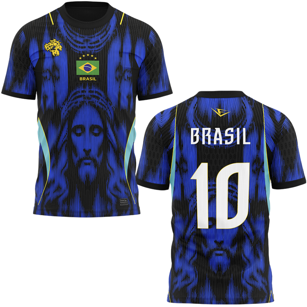 Camisa Camiseta do Brasil Cristo AZUL Copa do Mundo World Cup  #011 2026