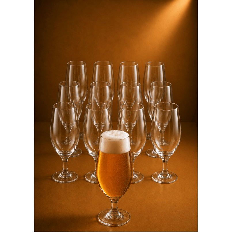 Jogo 12 Taças de Vidro Floripa 330ml Resistente Luxo Qualidade Cerveja Chopp Restaurante Bar Eventos