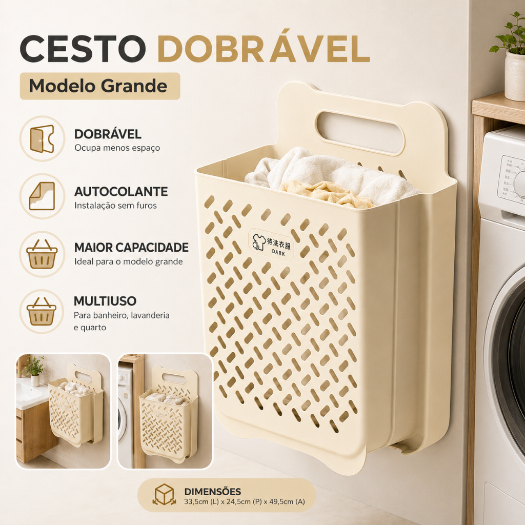 Cestos De Roupa Suja Retrátil Dobrável De Parede