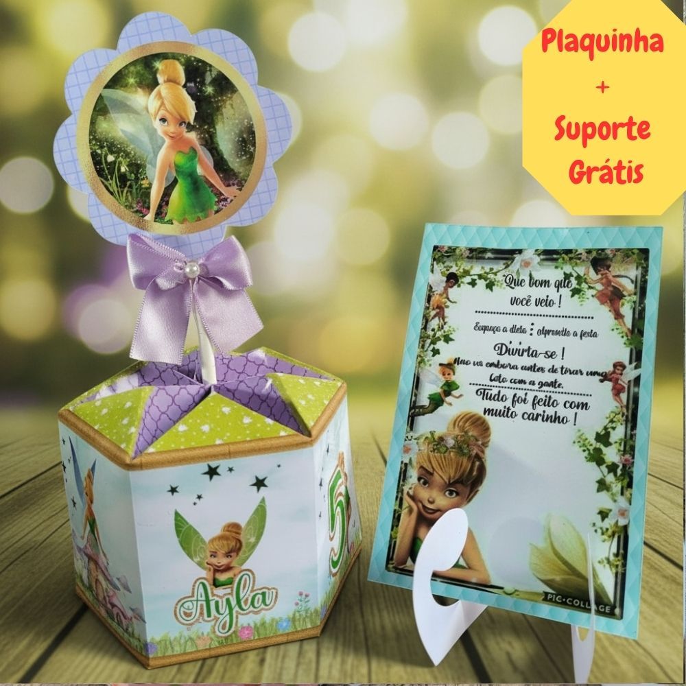 Centro de Mesa Sininho Tinker Bell Personalizado /kit/Lembrancinha/Arranjo/Enfeite/ Decoração Festa Infantil Cachepô