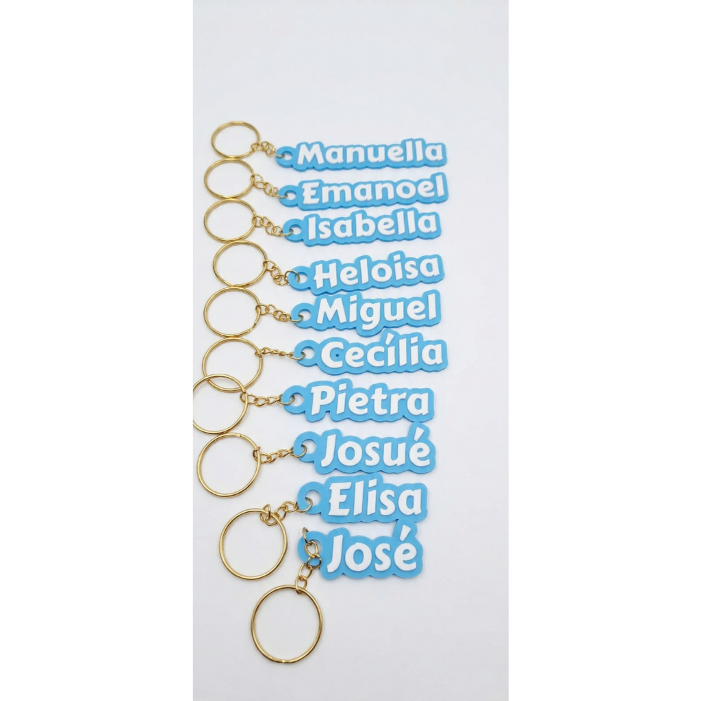 Chaveiro Personalizado Com Nome Impressão 3D Lembrancinha Aniversário Festa Presente Mochila Escolar