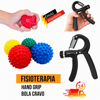 KIT Fortalecedor de Mão e Antibraço HandGrip + Bolinha Fisio