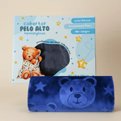 Cobertor Infantil Bebê Pelo Alto Premium Hipoalergênico c/ Caixa Hazime Enxoval 90x110 Presente