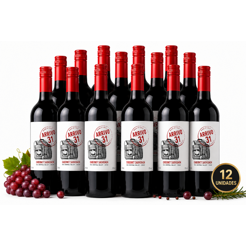 Vinho Tinto Fino Chileno Arrivo 31 Cabernet Sauvignon 750ml