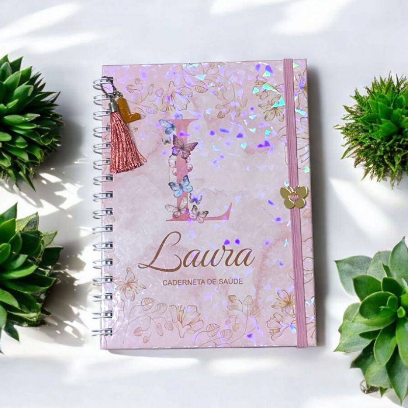 Caderneta De Vacinação Luxo Menina Personalizada com nome Versão Atualizada capa Dura