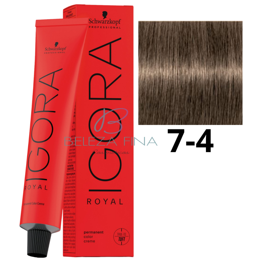 Coloração Schwarzkopf Igora Royal Tintura 7-4 60g LOURO MÉDIO BEGE