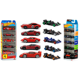 Hot Wheels Pack c/05 Carrinhos Ferrari, Formula 1, Velozes e Furiosos (VÁRIOS MODELOS)