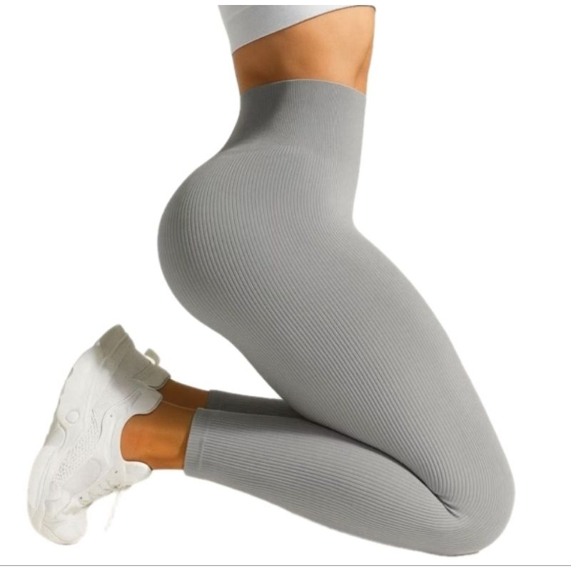 Legging canelada feminina premium, leg sem costura de cintura alta, leggings para academia yoga e Treggings