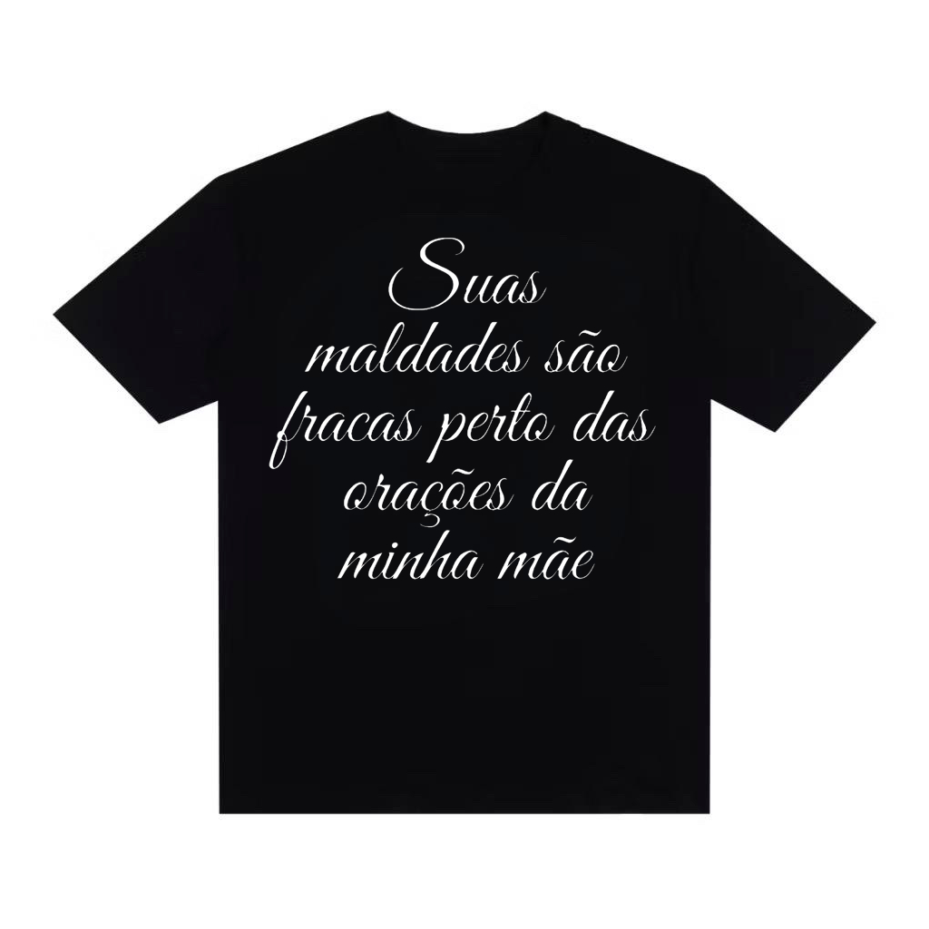 Camiseta Streetwear Camisa Oversized Over Premium Estilosa Larga Orações Swag Gótica Y2K Alternativa