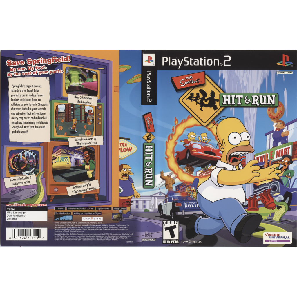 The Simpsons - Hit & Run - Jogo para PS2 em DVD
