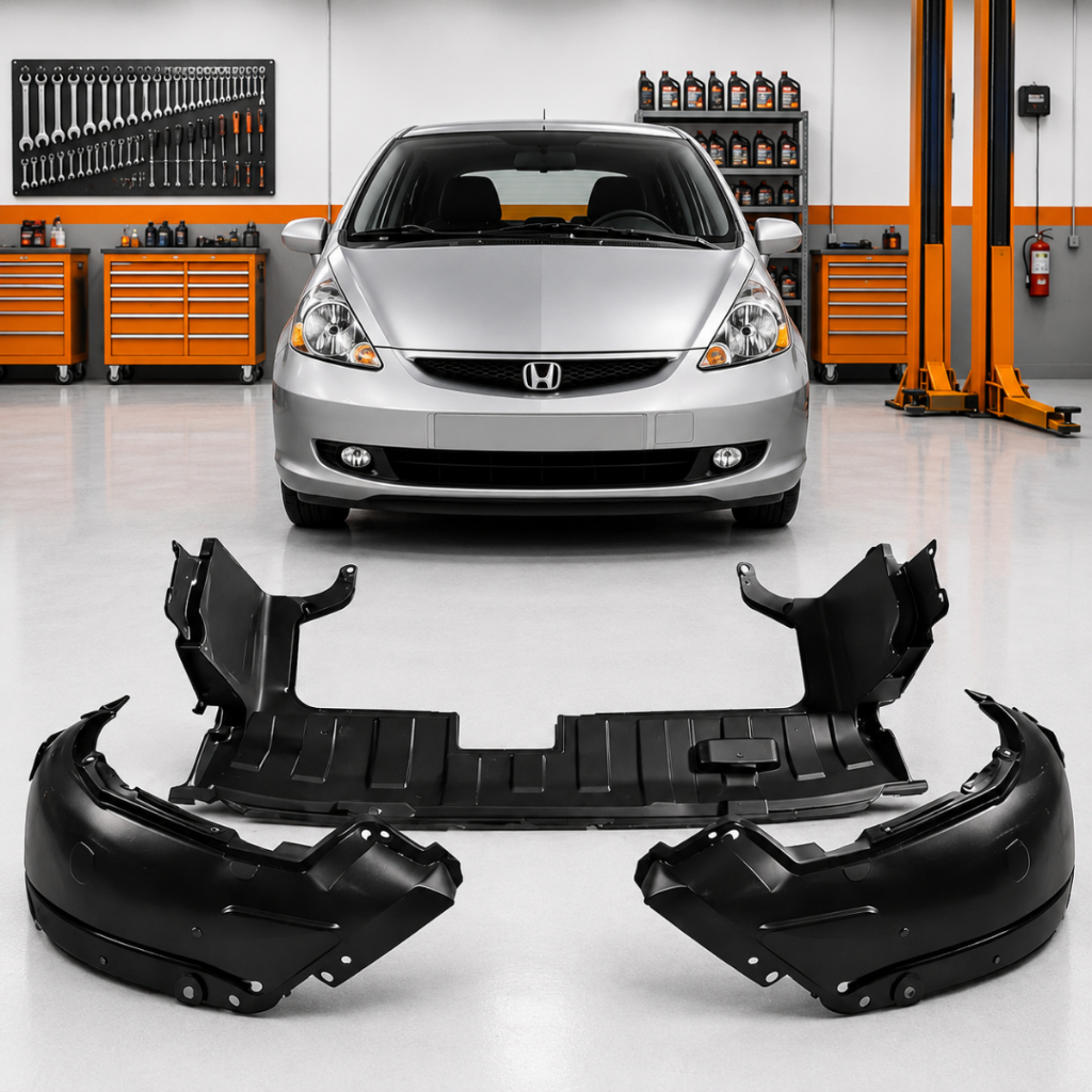 Imagem Par Parabarro Lameiro e Defletor Para Honda Fit 2003 A 2008