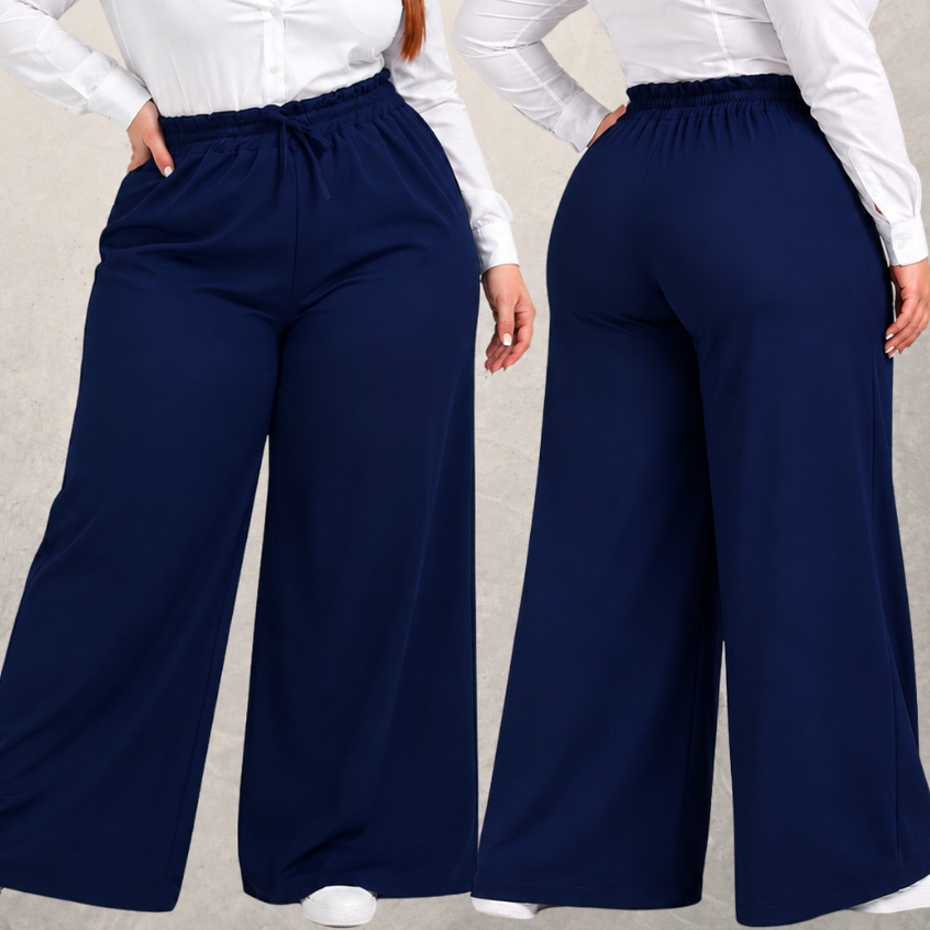 Calça Premium Plus Size Calça Pantalona Plus size Cintura Alta Calça Preta Basica Calça Wide Leg Feminina Calsa Plus Siz