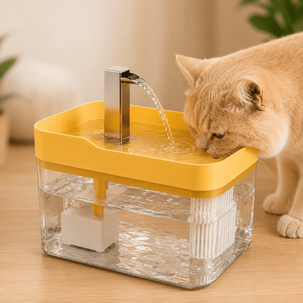 Bebedouro Gatos Cães Água Automático Filtro 1,5 Litros Antiderrapante Bivolt Pet Bebedor Pote 1500ml