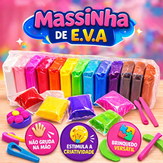 Kit 12-96 Massinha Argila Pula Pula de E.V.A Super Leve Incluso 3 Ferramentas Brinquedos …