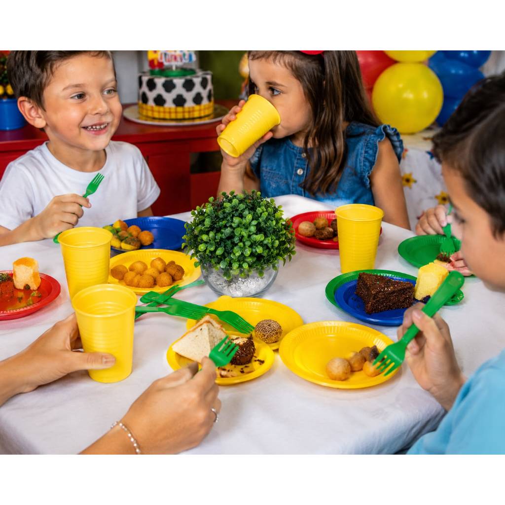 Kit Festa Cores Tema Toy Story Descartável  Econômico para 50 Pessoas com Prato, Copo e Garfo