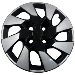 01 Calota Carlota Roda Aro 15 Emblemas Gm Onix Prisma 2014 2015 2016 Preto com Prata