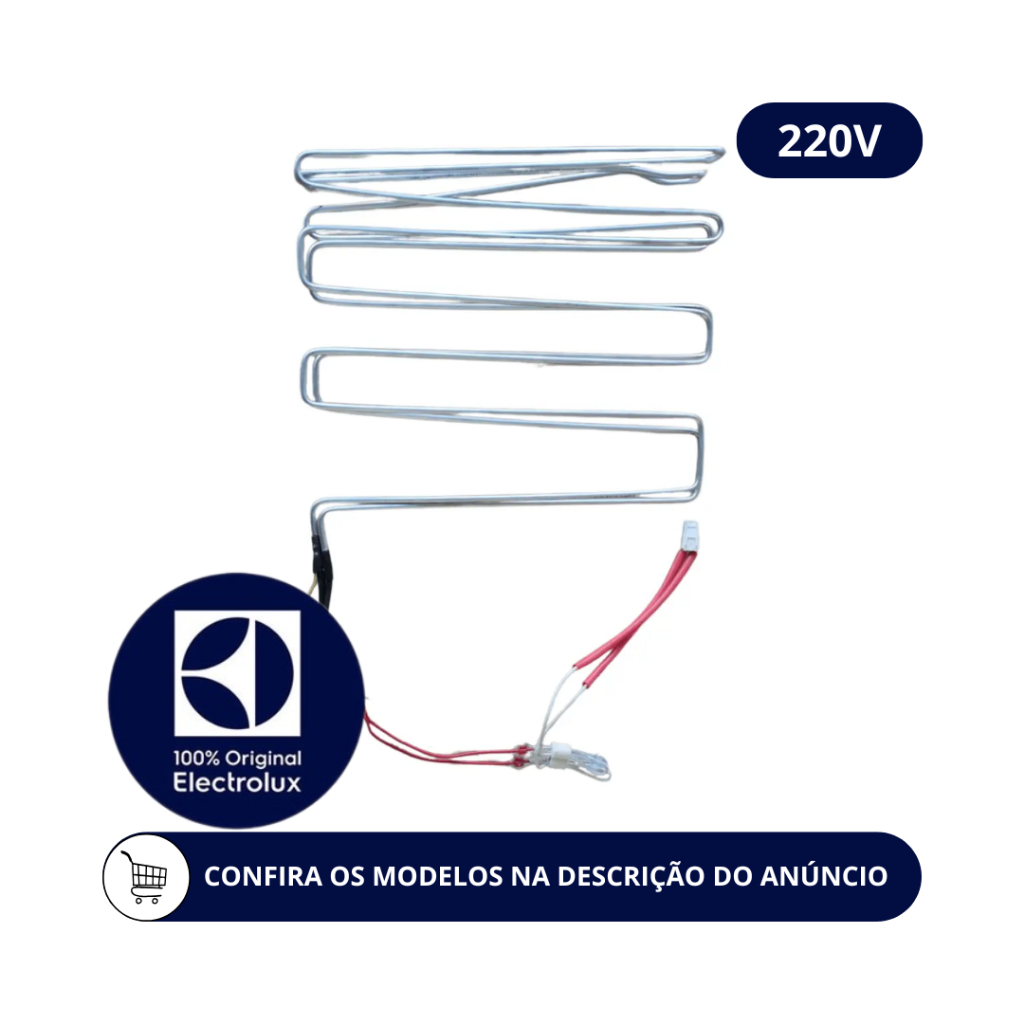 RESISTÊNCIA DEGELO EVAPORADOR 220V GELADEIRA ELECTROLUX ORIGINAL A15648604 DF44 DF44S DFN41(DEMAIS MODELOS NA DESCRIÇÃO)