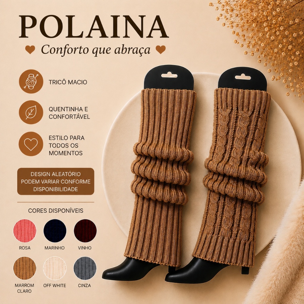 Polaina Feminina Longa de Lã X Para Inverno Frio 1 par alta qualidade