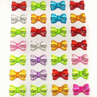 Gems Cartela Laço Chaton Adesivo Lacinho com 50 Unidades Personalizado Customização Aplique DIY Patches PET Laço
