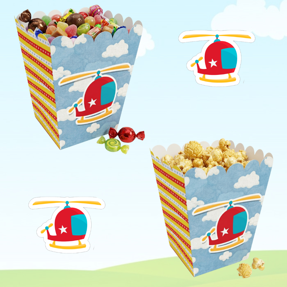 Caixinha Personalizada Cachepot para Doces e Pipocas - Aviador | Lembrancinha e Decoração de Festas e Aniversários