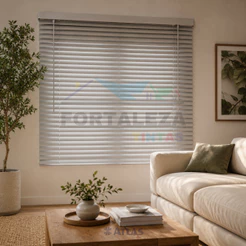 Cortina Persiana Horizontal PVC 120x130cm Cozinha Quarto Sala Atlas Primafer Privacidade Fácil Instalação Regulagem