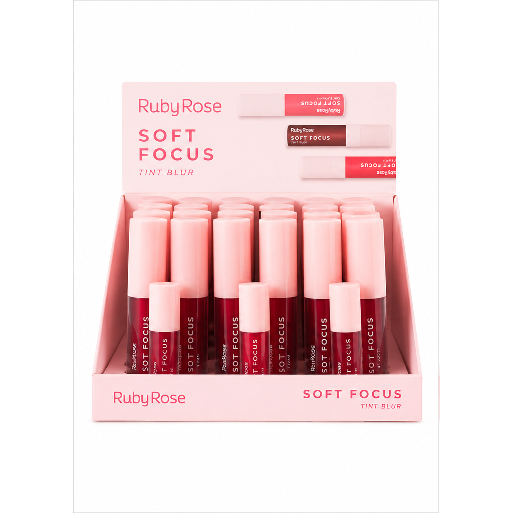 Box 24 Tint Blur Ruby Rose Soft Focus HBL6601 Alta Pigmentação Mate Efeito Blur