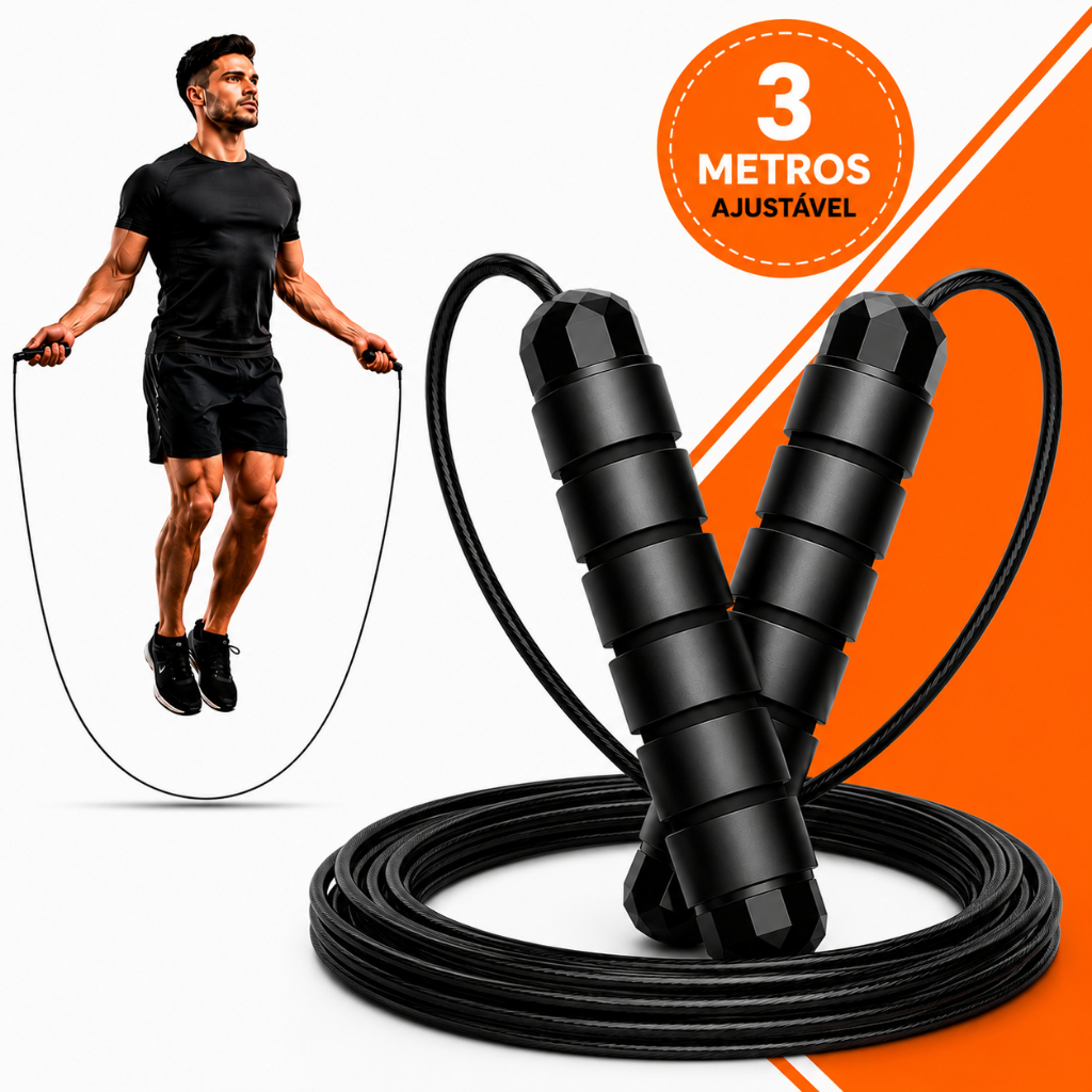 Corda de Pular Profissional Speed Rope Ajustável 3m Rolamento Crossfit Academia Fitness
