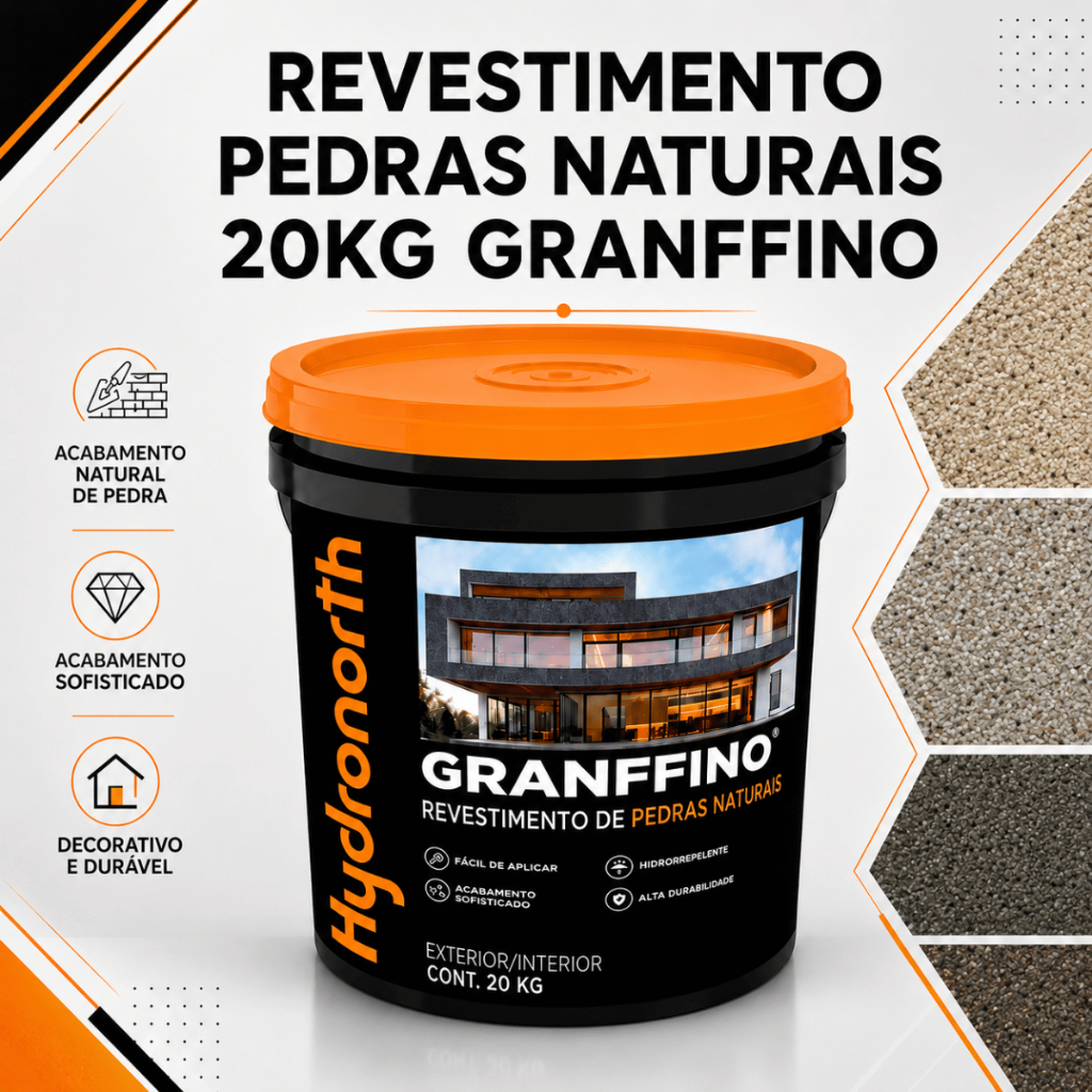 Revestimento Granffino 20kg Renove Paredes Com Efeito Pedra Decorativo