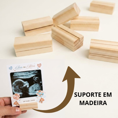 Kit 5 / 10 / 20 / 30 / 50 Suportes Porta Retrato Foto Polaroid Madeira Pinus Decoração Presente