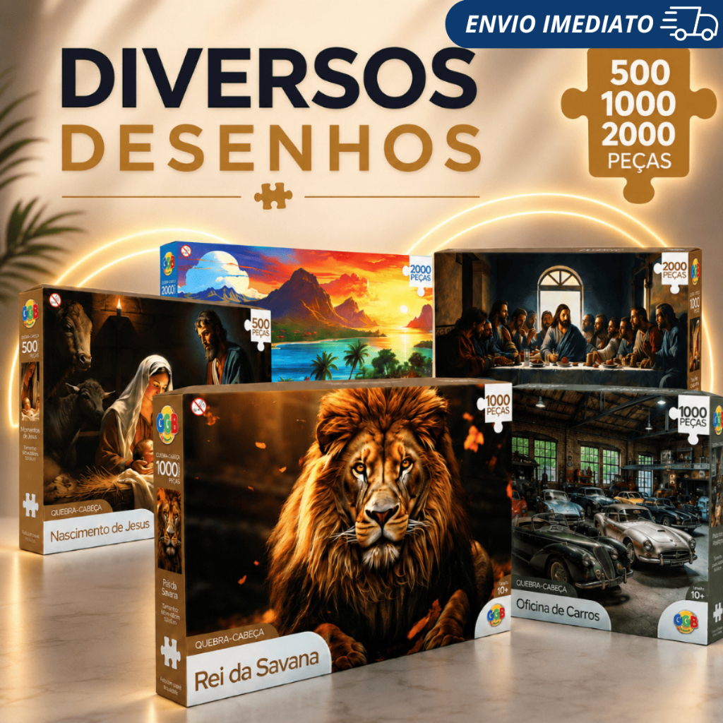 Quebra Cabeça 500 Peças - 1000 Peças - 2000 Peças Peças Premium - Escolha Desenhos