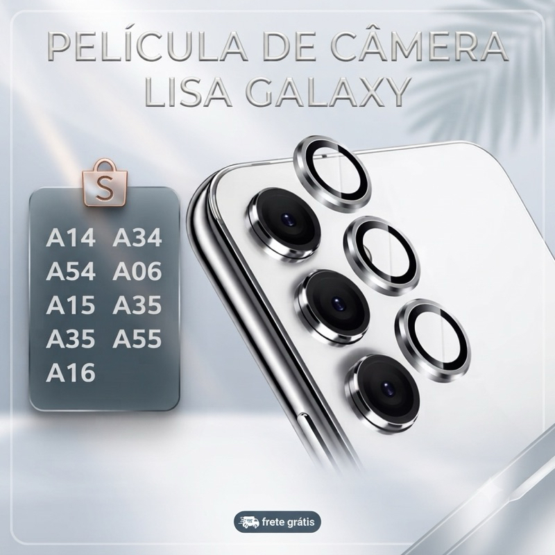 Kit LISO Lente Película De Câmera Samsung A14 A34 A54 A15 A35 A55 A06 A16