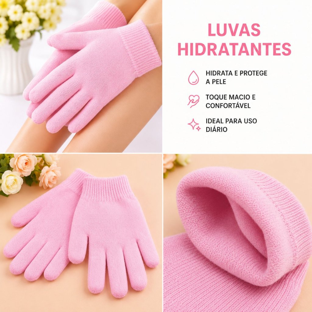 Meias e Luvas de Hidratação Para Os Pés Mãos Ressecadas Rachada Esfoliante Reutilizavel Silicone