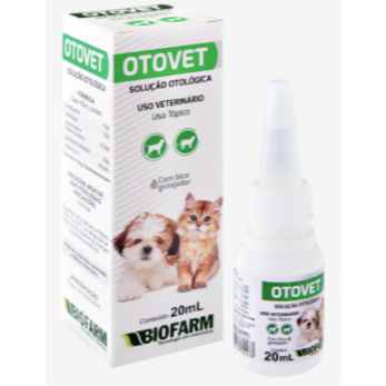 Otovet Solução de Tratamento Otológico para Cães e Gatos - 20mL - Biofarm