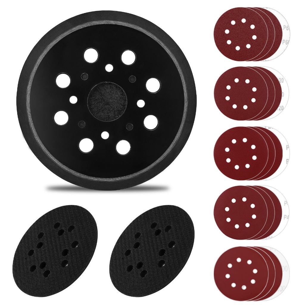 Lixas de Disco 125MM Com 2 Suportes Em Eva 15pcs Lixas Velcro Kit Para Lixadeira Orbital Profissional Desoon
