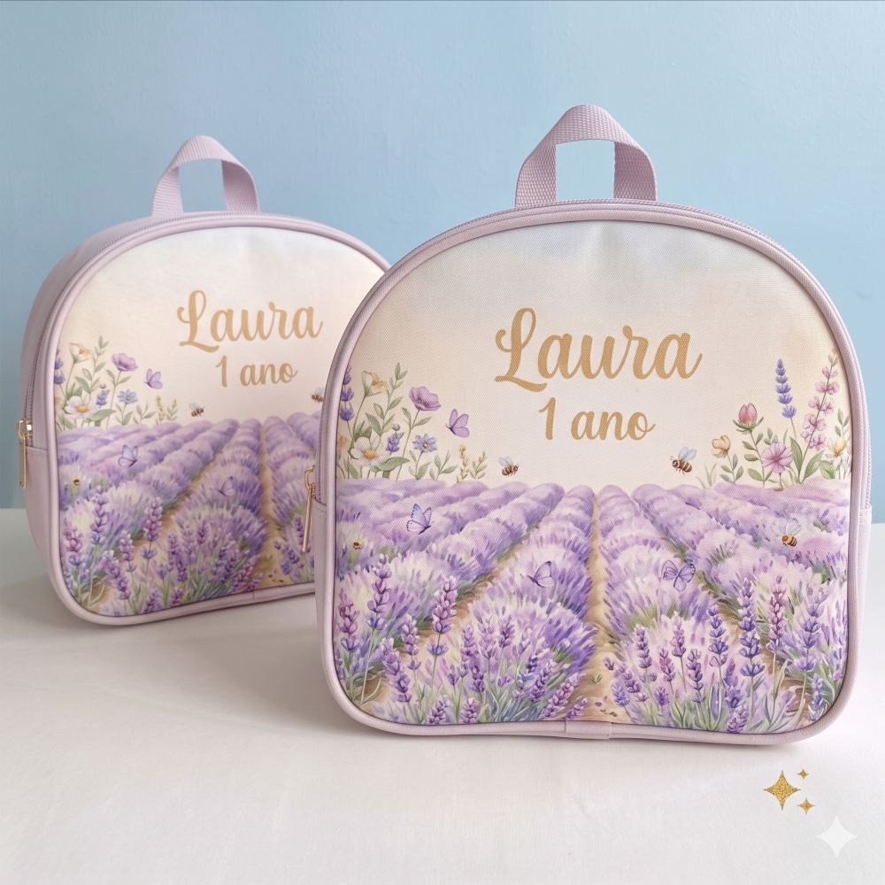 Mochilinhas lembrancinhas personalizadas nos tema Jardim floral, personalizamos para aniversário, mimos e brindes