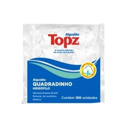 Algodão Hidrófilo Quadrado Topz Dupla Face C/150 Unidades