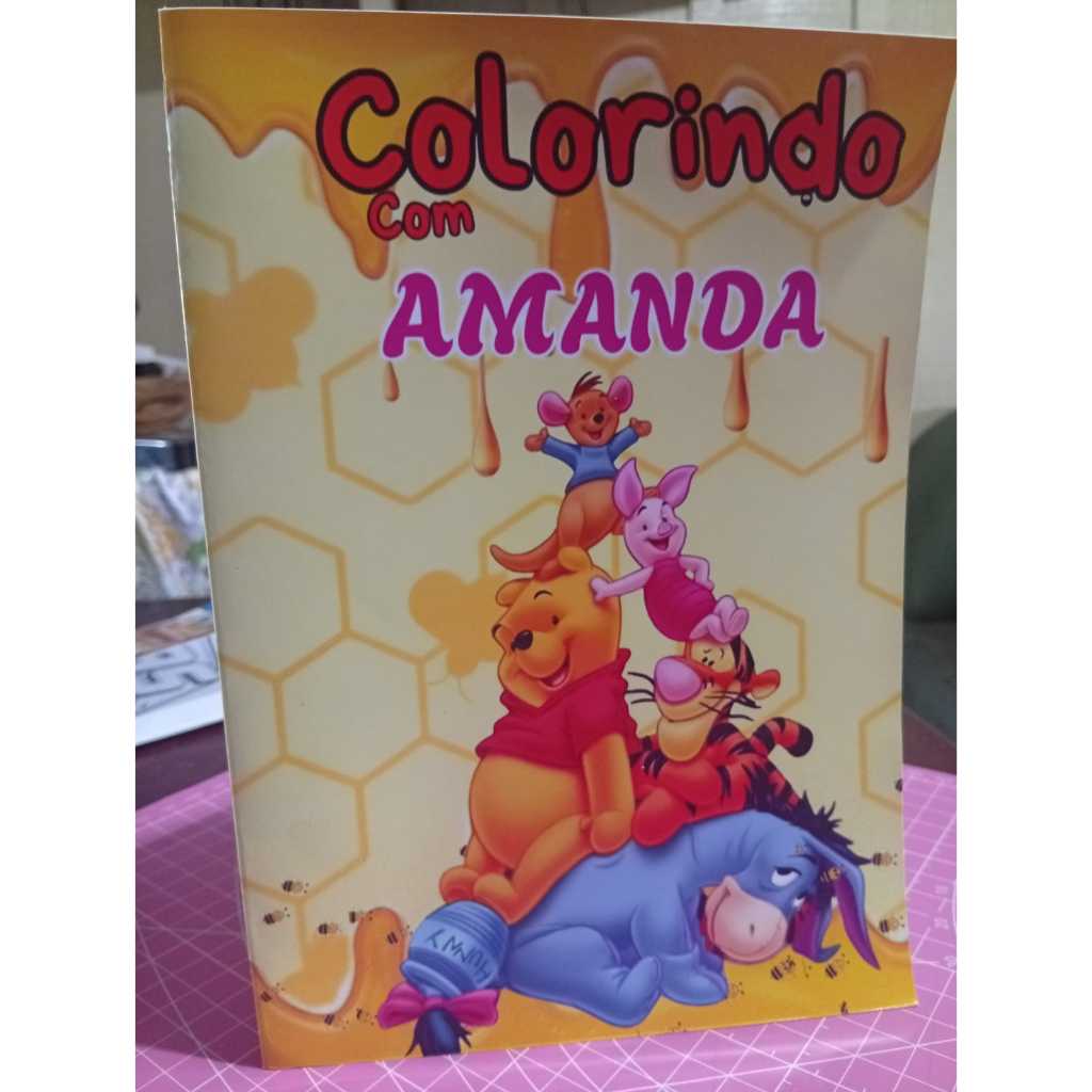 revistinha de colorir Ursinho Puf Festa Aniversário (Fazemos qualquer Tema) Lembrancinha personalizado