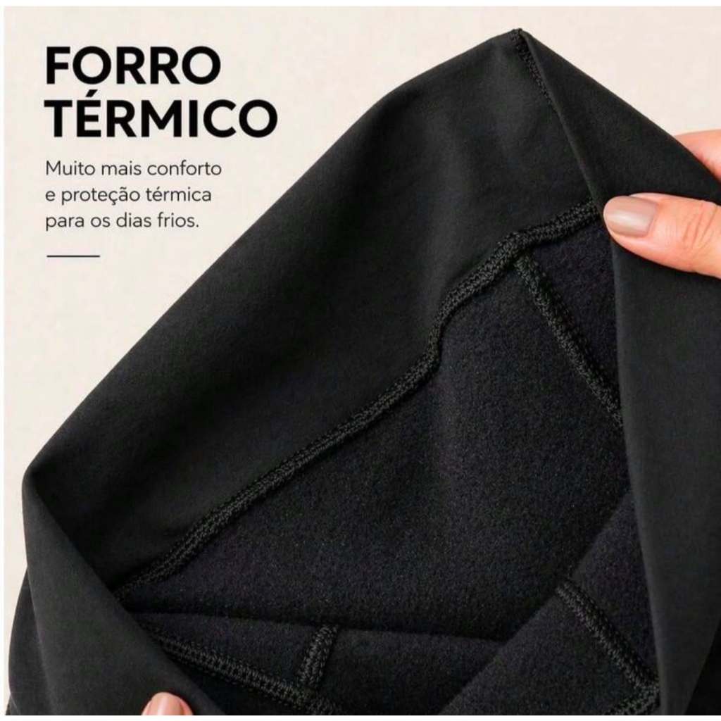 Calça Legguing com Pezinho Cintura Alta Modeladora Tendência Moda Flanelada — imagem 2 de 2