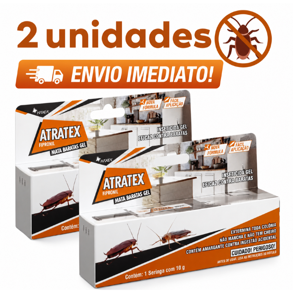 Kit 2 Isca Baratas Gel Atratex Haxea Inseticida Seringa 10g