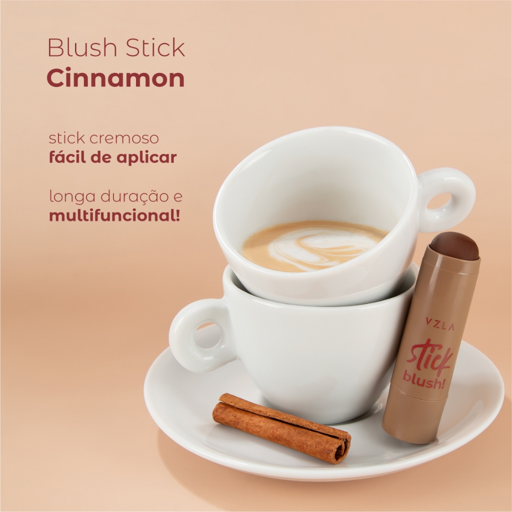 Blush Stick Cinnamon Marrom Canela em Bastão Original Vizzela Vegano · foto 2