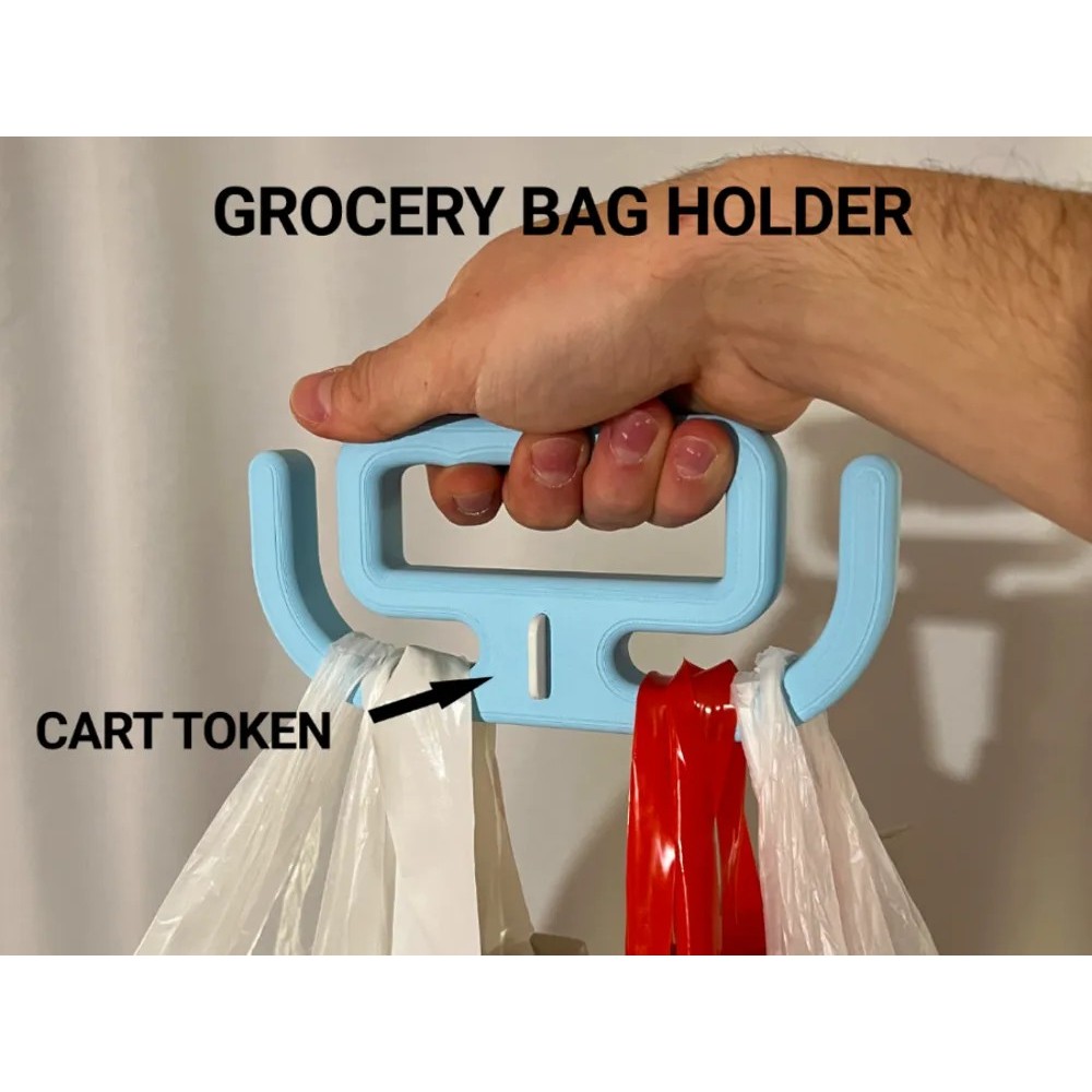 Suporte para Sacolas de Mercado com Pegada Ergonômica – Kit 1, 2 ou 3 Unidades - Cor Sortida