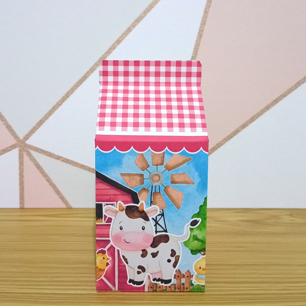 Caixinha Milk Fazendinha Fazenda Personalizada | Lembrancinha para Festa Infantil | Aniversário