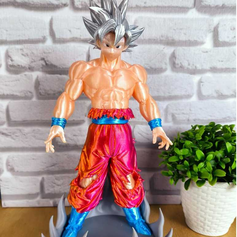 Goku Ultra Instinto Instinct Colecionável, Dragon Ball, Figura Anime, Decorativa geek, Presente Otaku, Super Saiyan
