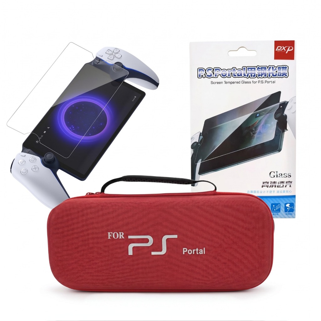 Case Bag Bolsa Estojo de Transporte + Película Vidro Temperado Dureza 9H Compatível com Ps Portal